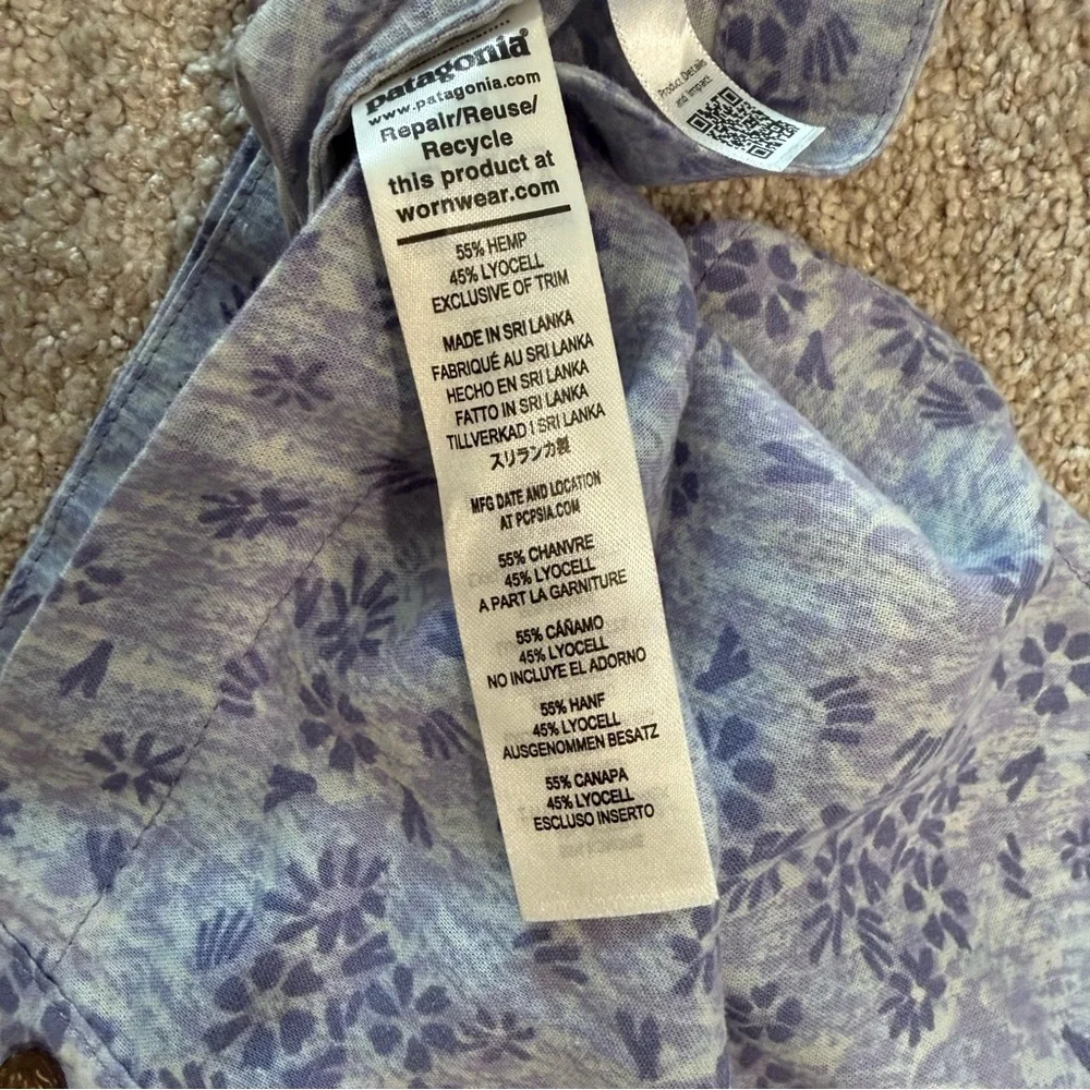Patagonia Light Blue Floral Button-Front Tank Top - Picture 6 of 7